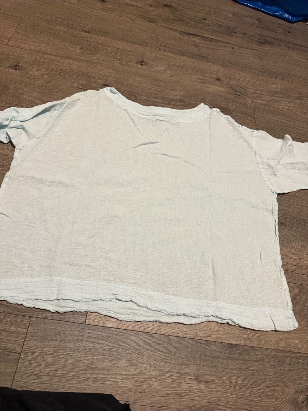 bryn Walker Soft Light Blue Short Sleeve Gauze Tee